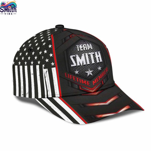 Team Smith Lifetime Member American Black Baseball Cap 2